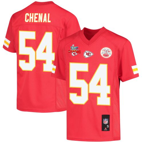 Leo Chenal 54 Kansas City Chiefs Super Bowl LVII Champions 3 Stars Youth Game Jersey - Red