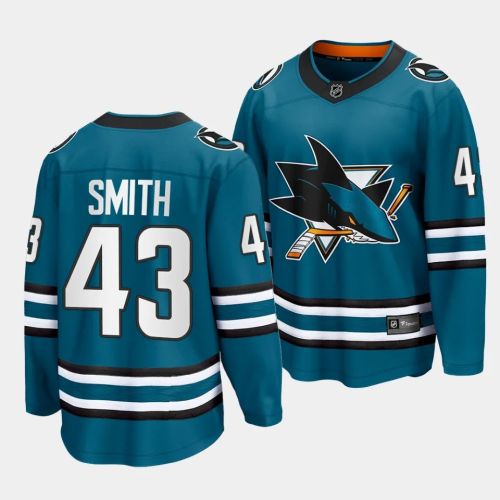 William Smith #43 San Jose Shark 2023 NHL Draft Home Men Jersey - Teal