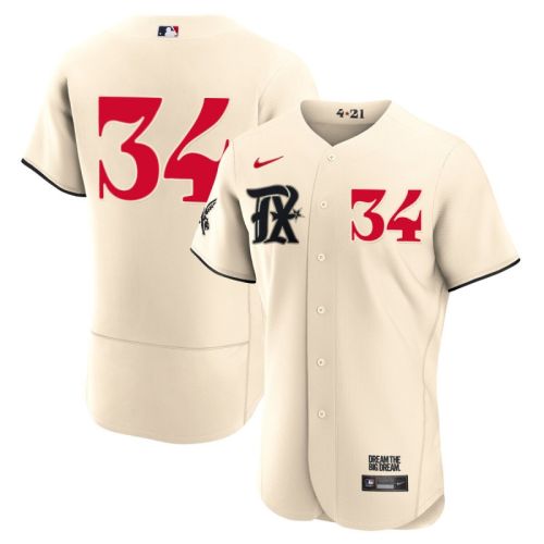 Nolan Ryan 34 Texas Rangers 2023 City Connect Flex Base Elite Jersey - Cream