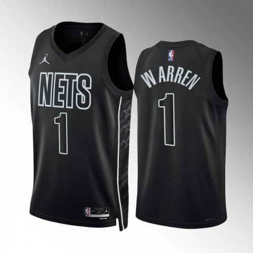 T.J. Warren 1 Brooklyn Nets Black 2022-23 Statement Edition Men Jersey