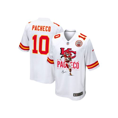 Isiah Pacheco 10 Kansas City Chiefs Signed Running Back Game YOUTH Jersey - White