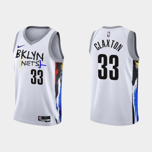 2022-23 Brooklyn Nets Nicolas Claxton 33 City Edition White Swingman Men Jersey