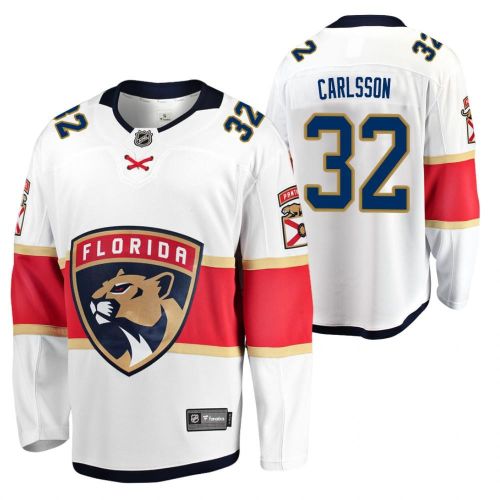 Florida Panthers 32 Lucas Carlsson 2023 Jersey White Away Jersey