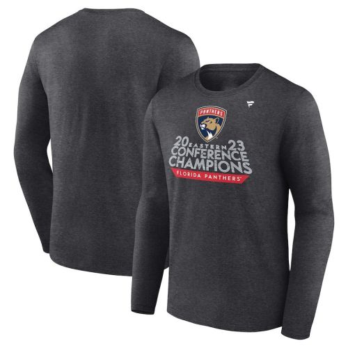 Florida Panthers 2023 Eastern Conference Champions Locker Room Long Sleeve T-Shirt - Heather Charcoal