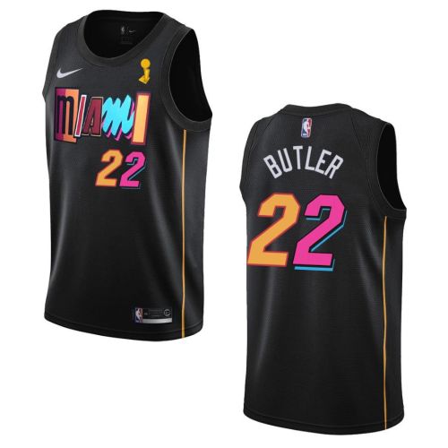 Miami Heat Jimmy Butler 22 Champions Cup 2023 Patch Jersey Black