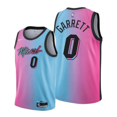 Marcus Garrett 0 Miami Heat City Edition Blue Pink Jersey - Men Jersey