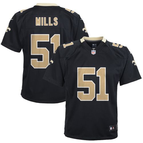 Sam Mills 51 New Orleans Saints YOUTH Retired Game Jersey - Black