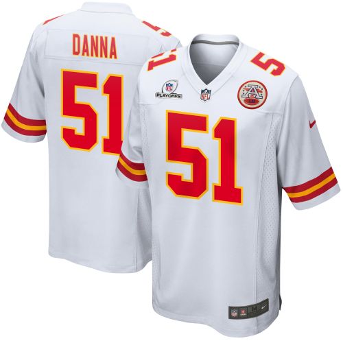 Mike Danna 51 Kansas City Chiefs 2023 Playoffs Patch Game Men Jersey - White