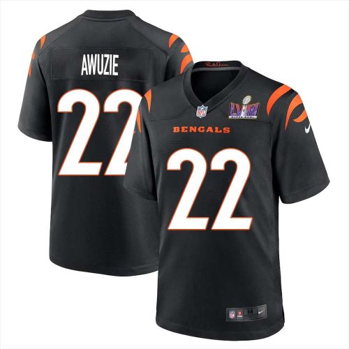 Chidobe Awuzie 22 Cincinnati Bengals Super Bowl LVIII Men Home Limited Jersey - Black