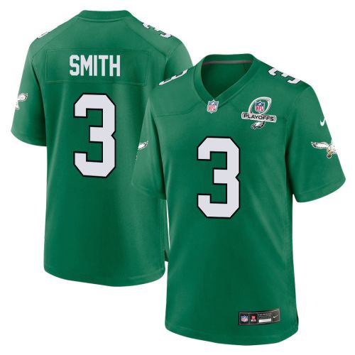 Nolan Smith 3 Philadelphia Eagles 2023 Playoffs Patch Alternate Game Men Jersey - Kelly Green