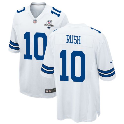 Cooper Rush 10 Dallas Cowboys 2023 Playoffs Patch Game Men Jersey - White