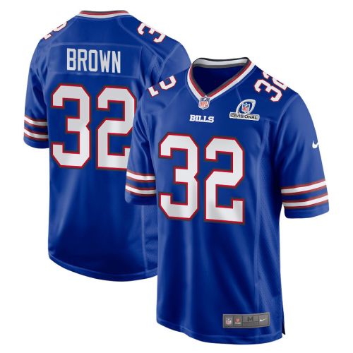 Kyron Brown 32 Buffalo Bills 2024 Divisional Patch Game Men Jersey - Royal