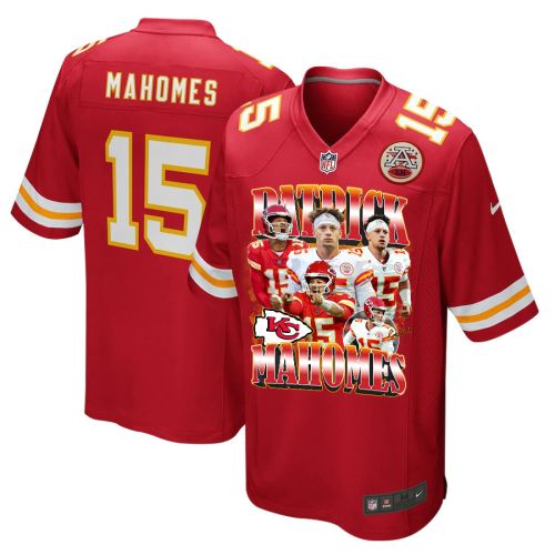 Patrick Mahomes 15 Kansas City Chiefs Red and Gold Reign Game Jersey - Men, Red