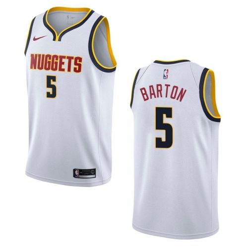 Men's Denver Nuggets 5 Will Barton Association Swingman Jersey - Wihte