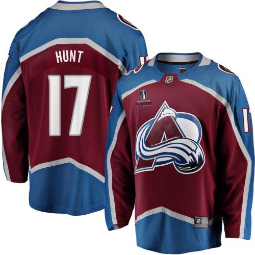 Brad Hunt 17 Colorado Avalanche Stanley Cup 2023 Playoffs Patch Home Breakaway Men Jersey - Burgundy