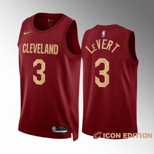 Cleveland Cavaliers Caris LeVert 3 2022-23 Icon Edition Wine Jersey Swingman