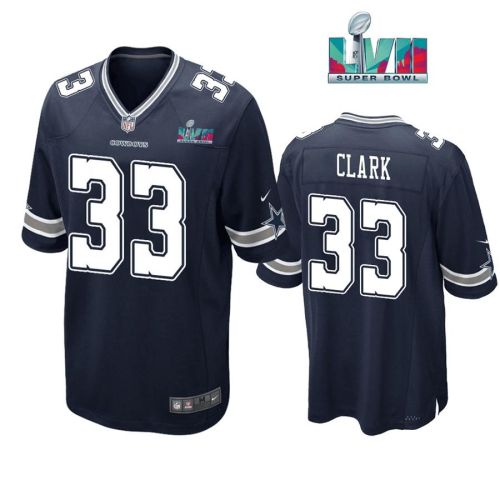 Damone Clark 33 Dallas Cowboys Super Bowl LVII Super Bowl LVII Navy Men Game Jersey