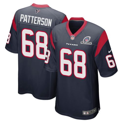 Jarrett Patterson 68 Houston Texans 2023 Playoffs Patch Game Men Jersey - Navy