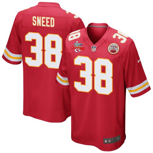 L'Jarius Sneed 38 Kansas City Chiefs Super Bowl LVII Champions 3 Stars Men Game Jersey - Red