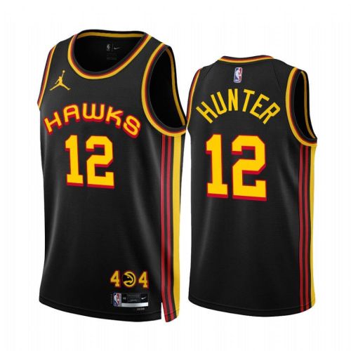 Atlanta Hawks De'Andre Hunter 12 Black Statement Edition 2022-23 Jersey - Men Jersey