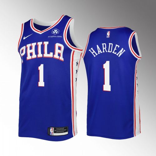 James Harden 1 2022-23 Philadelphia 76ers Royal Icon Edition Jersey Swingman