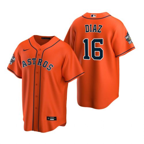 Houston Astros Aledmys Diaz 16 Orange 2022-23 World Series Jersey