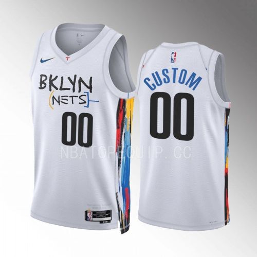 Brooklyn Nets Custom 00 2022-23 City Edition White Jersey Swingman