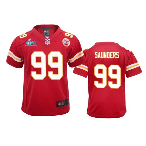 Khalen Saunders 99 Kansas City Chiefs Super Bowl LVII Game Jersey - Youth Red