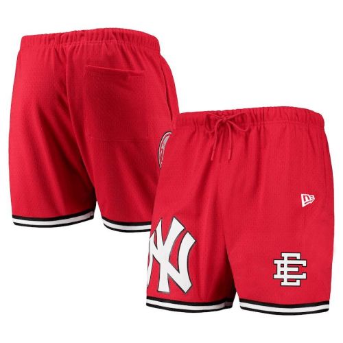 New York Yankees Team Standard Logo Mesh Shorts - Red