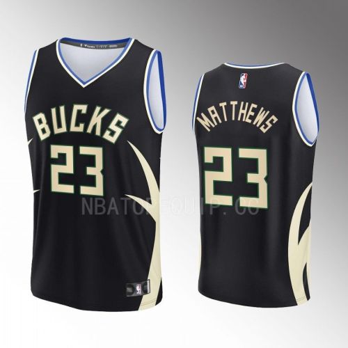 Milwaukee Bucks 23 Wesley Matthews Statement Edition Men Jersey 2022-23 Fast Break Black