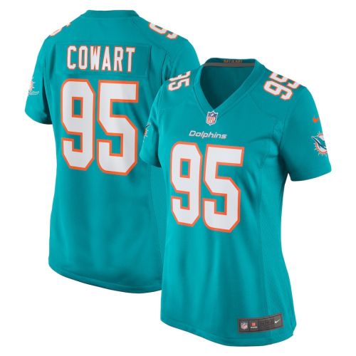 Byron Cowart 95 Miami Dolphins Women Team Game Jersey - Aqua