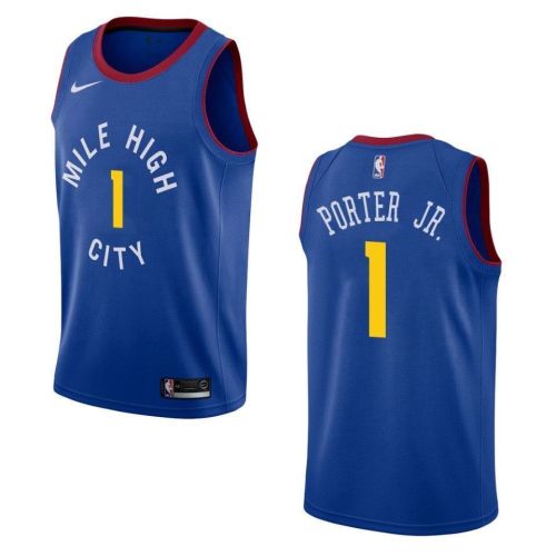 Men's Denver Nuggets 1 Michael Porter Jr. Statement Swingman Jersey - Blue