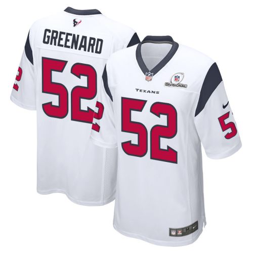 Jonathan Greenard 52 Houston Texans 2024 Divisional Patch Game Men Jersey - White