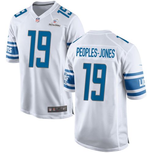 Donovan Peoples-Jones 19 Detroit Lions 2024 Divisional Patch Game Men Jersey - White