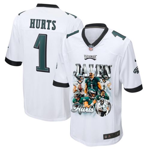 Jalen Hurts 1 Philadelphia Eagles Go Directly To Jalen Game Men Jersey - White