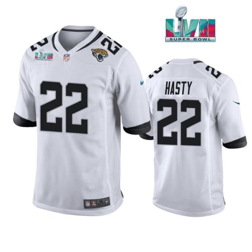 White Jamycal Hasty 22 Jacksonville Jaguars Super Bowl LVII Super Bowl LVII White Men Game Jersey- White