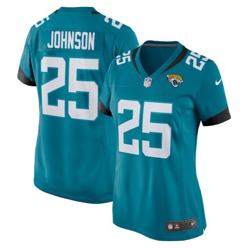 D'Ernest Johnson 25 Jacksonville Jaguars Women Team Game Jersey - Teal