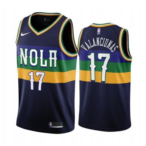 New Orleans Pelicans 17 Jonas Valanciunas 2022-23 City Edition Navy Jersey - Men Jersey