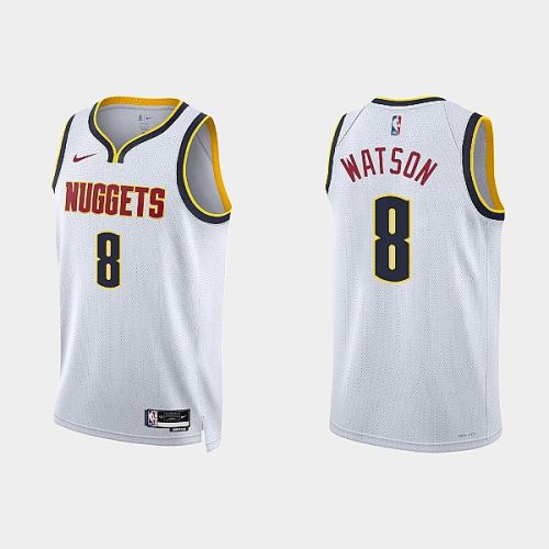 Denver Nuggets Peyton Watson 8 2022-23 Association Edition White Men Jersey Swingman