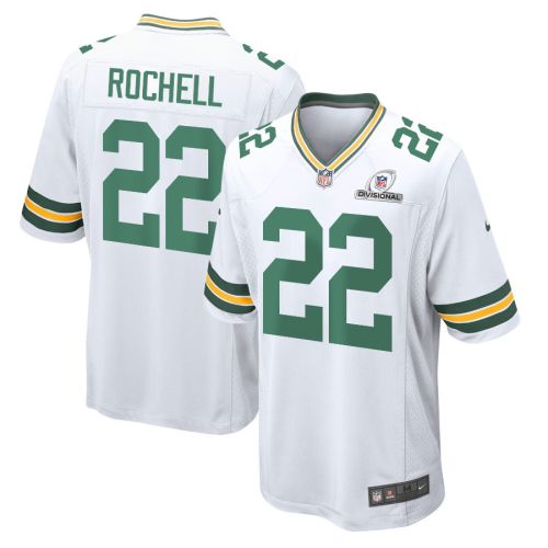 Robert Rochell 22 Green Bay Packers 2024 Divisional Patch Game Men Jersey - White