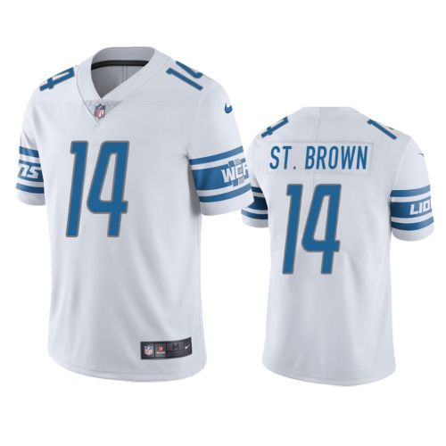 Amon-Ra St. Brown 14 Detroit Lions White Vapor Limited Jersey