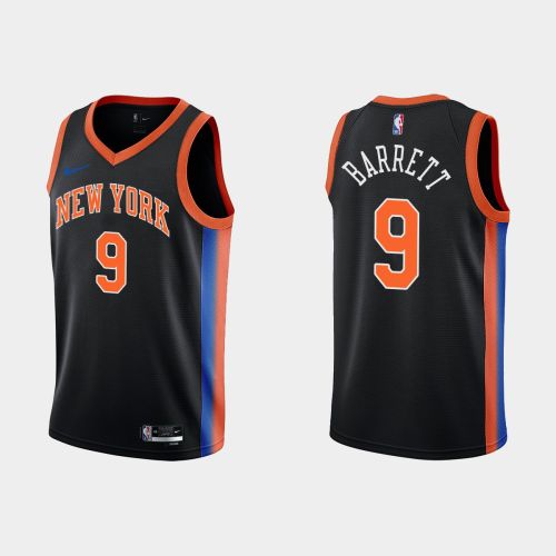 2022-23 New York Knicks RJ Barrett 9 City Edition Black Swingman Men Jersey