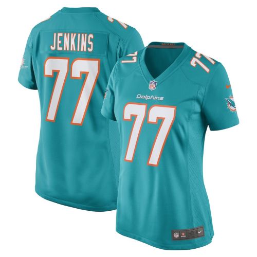 John Jenkins Miami Dolphins Women's Game Player Jersey - Aqua