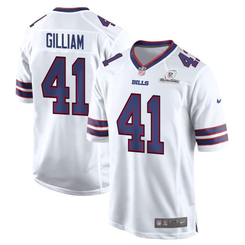 Reggie Gilliam 41 Buffalo Bills 2024 Divisional Patch Game Men Jersey - White