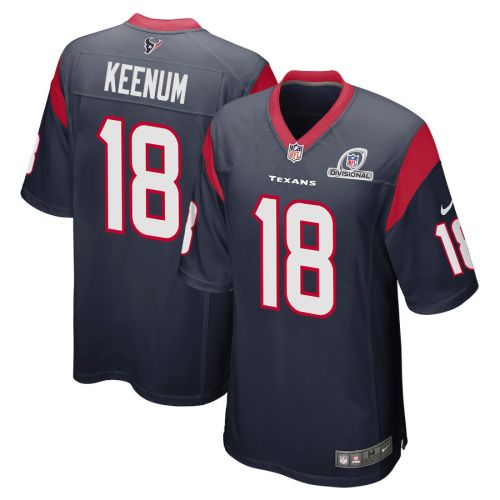 Case Keenum 18 Houston Texans 2024 Divisional Patch Game Men Jersey - Navy