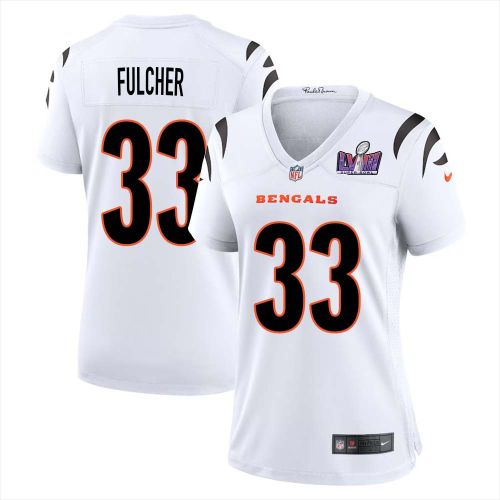 David Fulcher 33 Cincinnati Bengals Super Bowl LVIII Women Away Limited Jersey - White