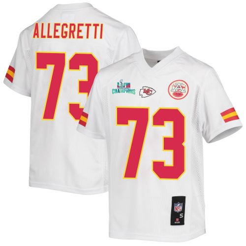 Nick Allegretti 73 Kansas City Chiefs Super Bowl LVII Champions Men Game Jersey - White