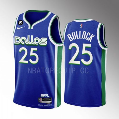 Dallas Mavericks Reggie Bullock 25 2022-23 City Edition Blue Men Jersey Swingman