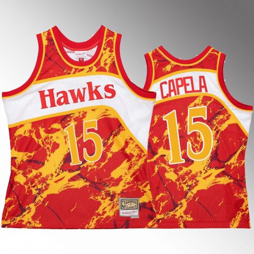 Clint Capela 15 Atlanta Hawks Marble Swingman Red Hardwood Classics Jersey