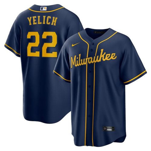 Christian Yelich 22 Milwaukee Brewers Alternate Player Jersey - Navy